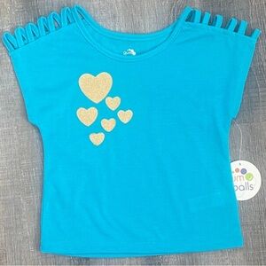 💞 New Baby & Toddler Girl Size 12 Months Glitter Heart Active Top